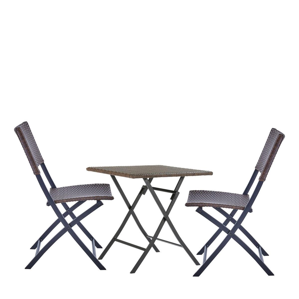 Naterial Set de 4 Sillas Tipo Ratán con Estructura de Aluminio Plegable Apta para Exterior, Modelo Zena Bistro - LuzDeco