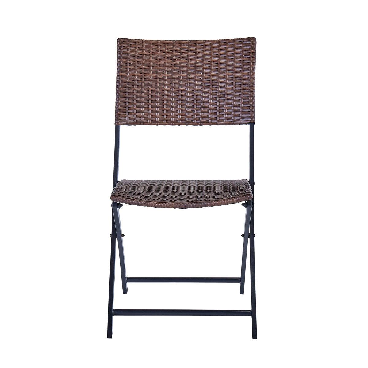 Naterial Set de 4 Sillas Tipo Ratán con Estructura de Aluminio Plegable Apta para Exterior, Modelo Zena Bistro - LuzDeco