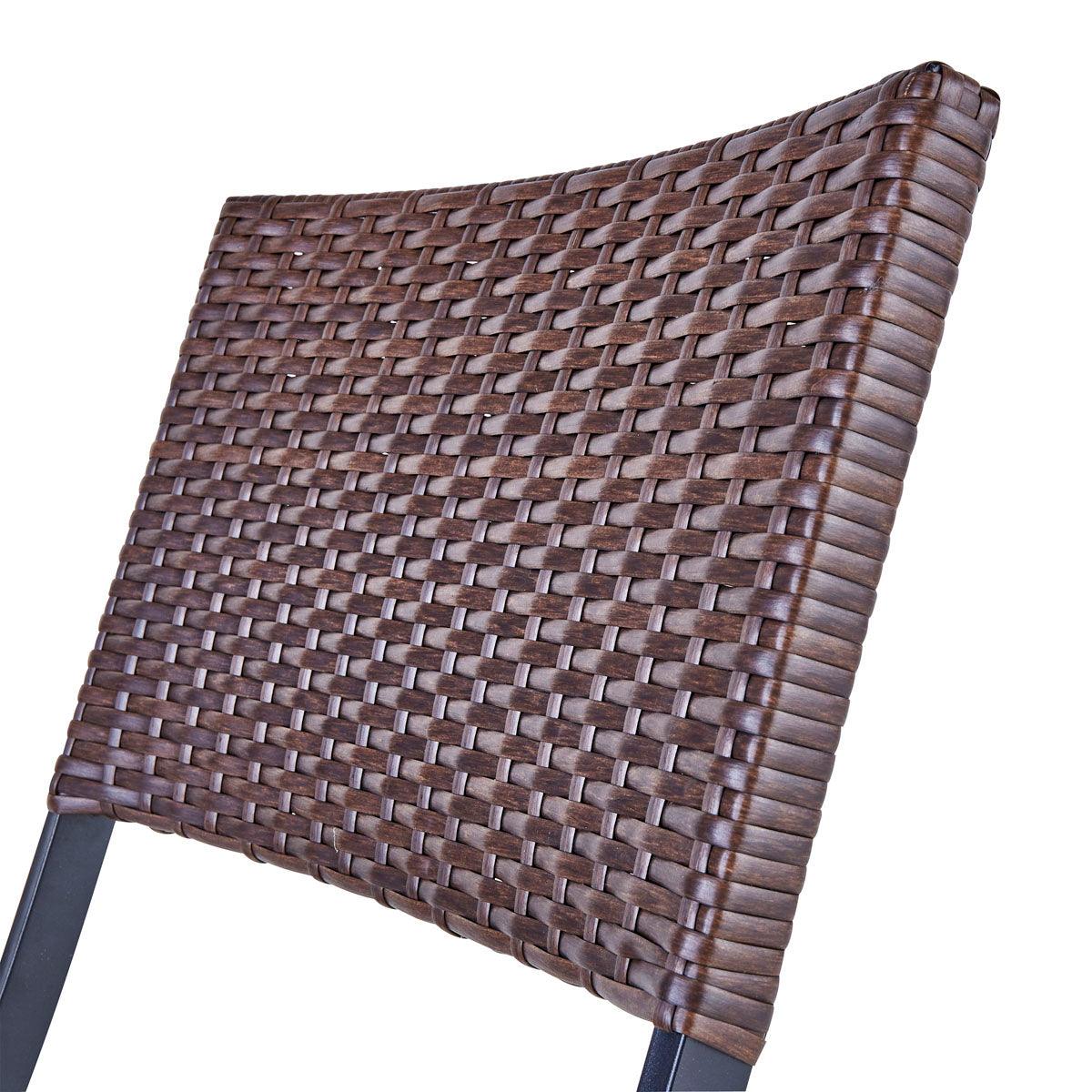 Naterial Set de 4 Sillas Tipo Ratán con Estructura de Aluminio Plegable Apta para Exterior, Modelo Zena Bistro - LuzDeco