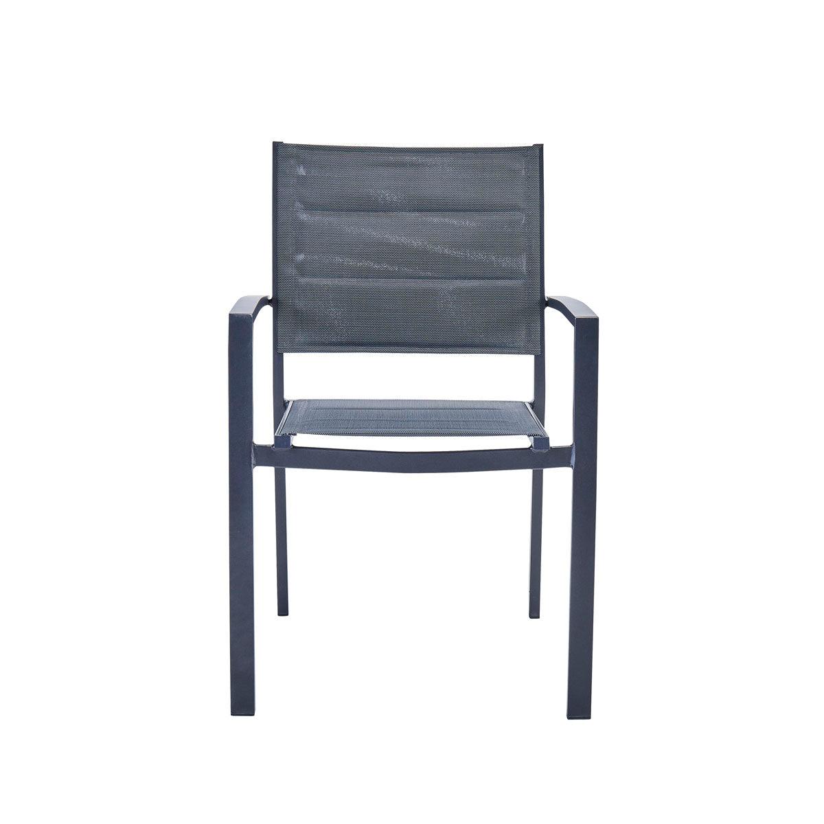 Naterial Set de Comedor: Mesa + 6 Sillas con Descansabrazos Apta para Exterior, Modelo Lyra II + Sillas Orion Beta II - LuzDeco