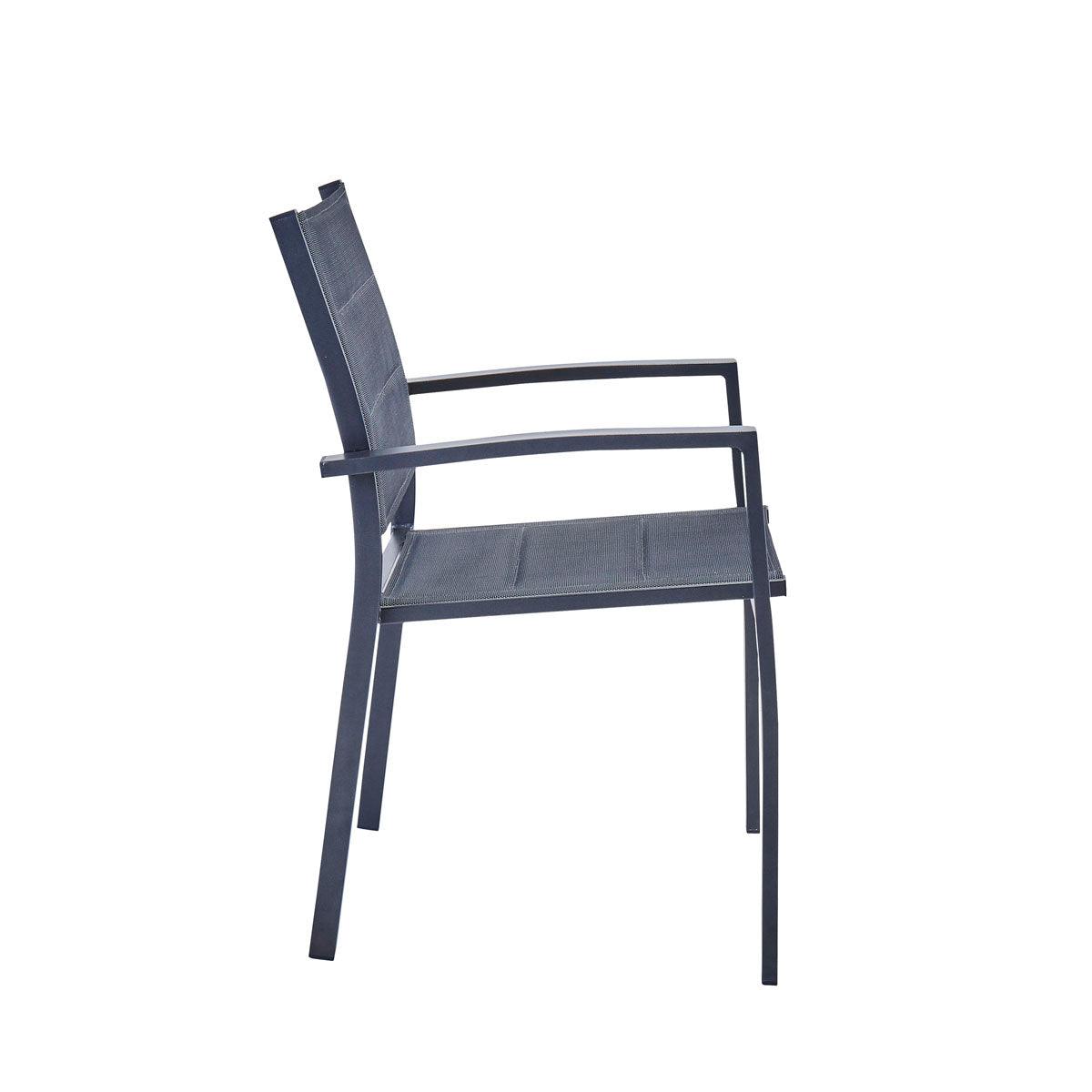 Naterial Set de Comedor: Mesa + 6 Sillas con Descansabrazos Apta para Exterior, Modelo Lyra II + Sillas Orion Beta II - LuzDeco