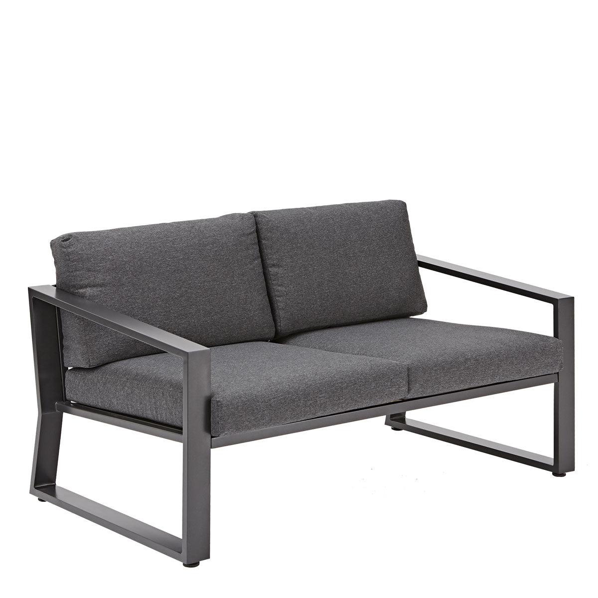 Naterial Set de Muebles de Jardín: Loveseat + 2 Sillones + Mesa de Centro Cojines y Descansabrazos para Exterior, Modelo Lyra - LuzDeco