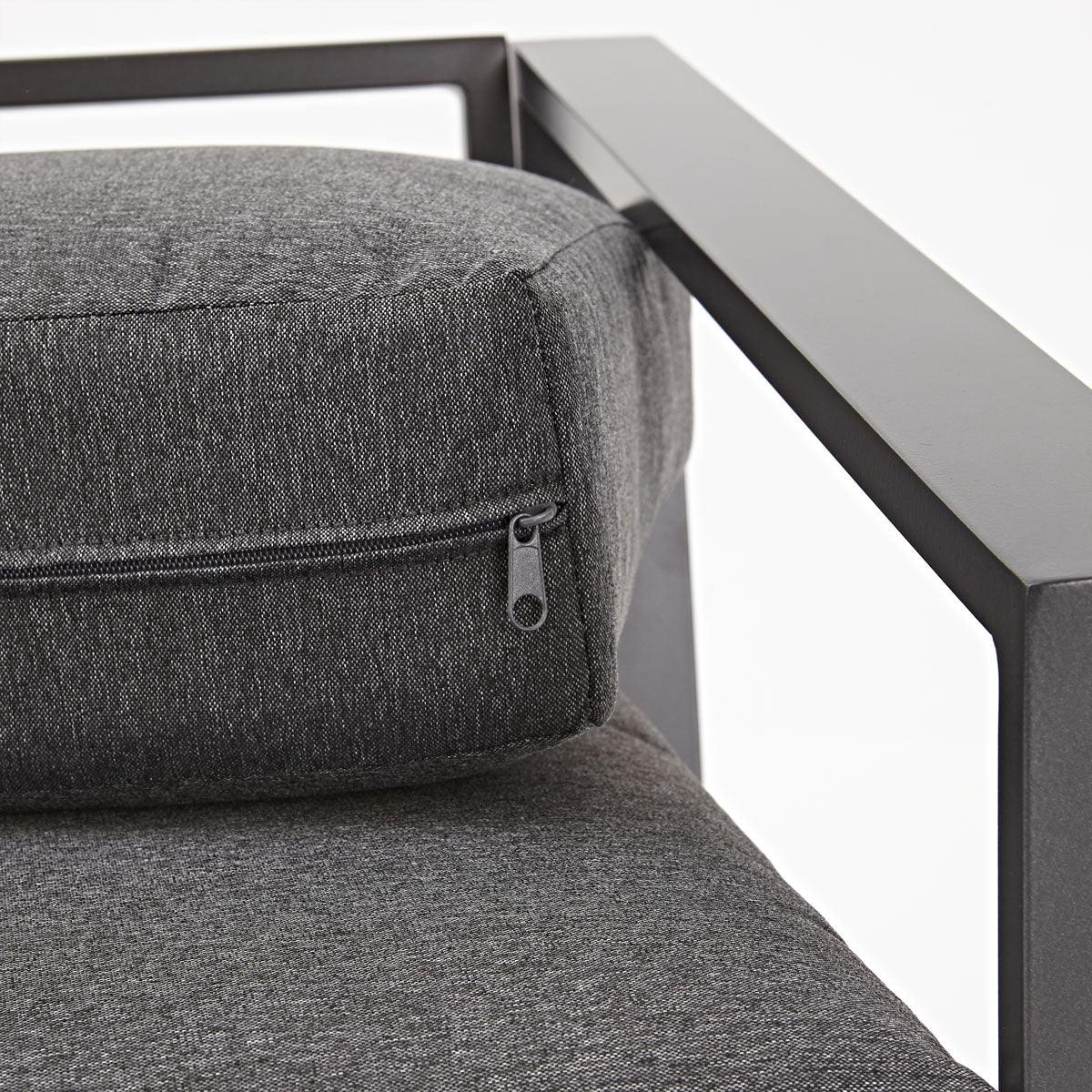 Naterial Set de Muebles de Jardín: Loveseat + 2 Sillones + Mesa de Centro Cojines y Descansabrazos para Exterior, Modelo Lyra - LuzDeco