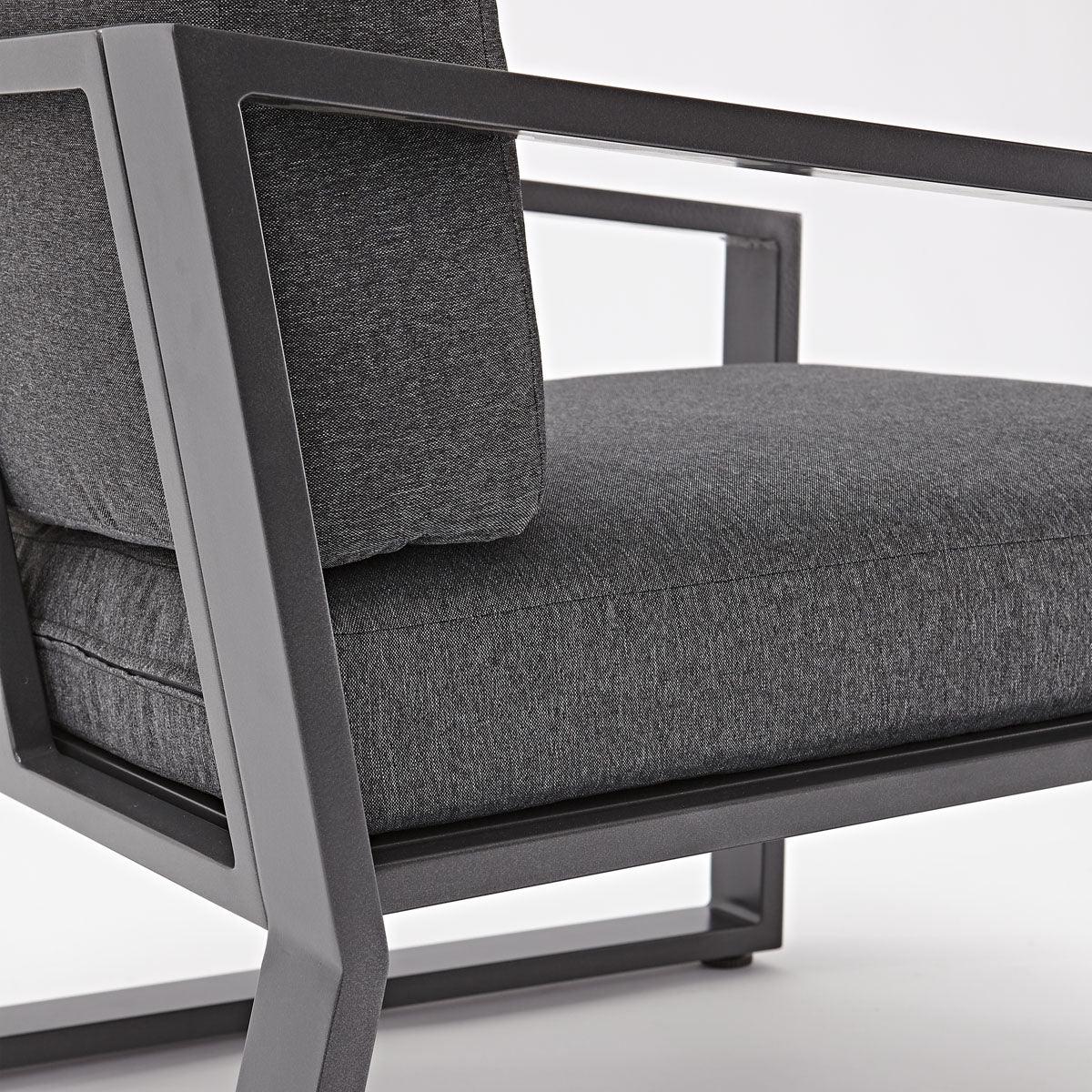 Naterial Set de Muebles de Jardín: Loveseat + 2 Sillones + Mesa de Centro Cojines y Descansabrazos para Exterior, Modelo Lyra - LuzDeco