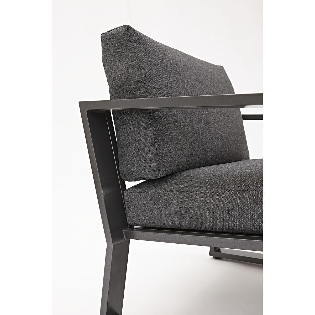 Naterial Set de Muebles de Jardín: Loveseat + 2 Sillones + Mesa de Centro Cojines y Descansabrazos para Exterior, Modelo Lyra - LuzDeco