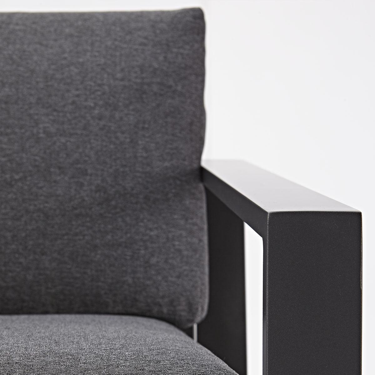 Naterial Set de Muebles de Jardín: Loveseat + 2 Sillones + Mesa de Centro Cojines y Descansabrazos para Exterior, Modelo Lyra - LuzDeco