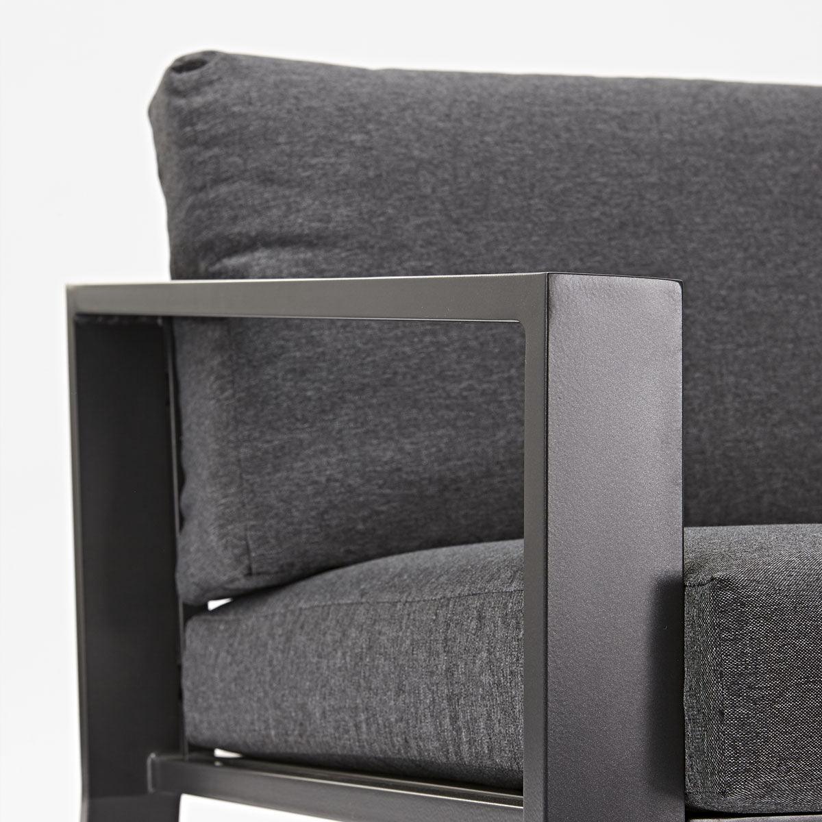 Naterial Set de Muebles de Jardín: Loveseat + 2 Sillones + Mesa de Centro Cojines y Descansabrazos para Exterior, Modelo Lyra - LuzDeco
