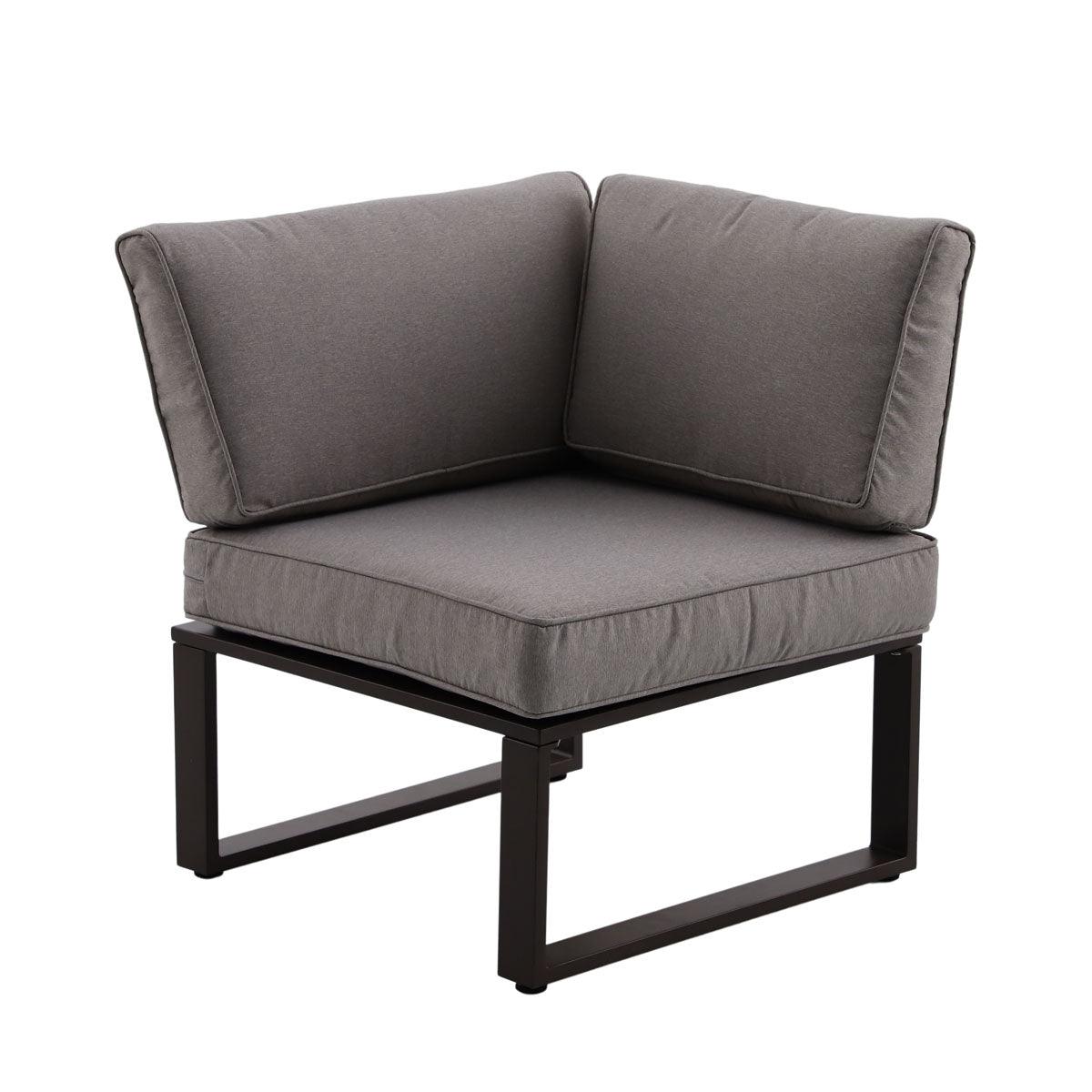 Naterial Set de Muebles de Jardín: Sofá Esquinero + 2 Taburetes + Mesa de Aluminio para Exterior, Modelo Odyssea - LuzDeco