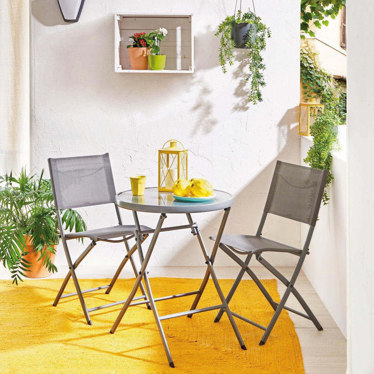 Naterial Silla Plegable de Acero Apta para Exterior, Modelo Emys - LuzDeco