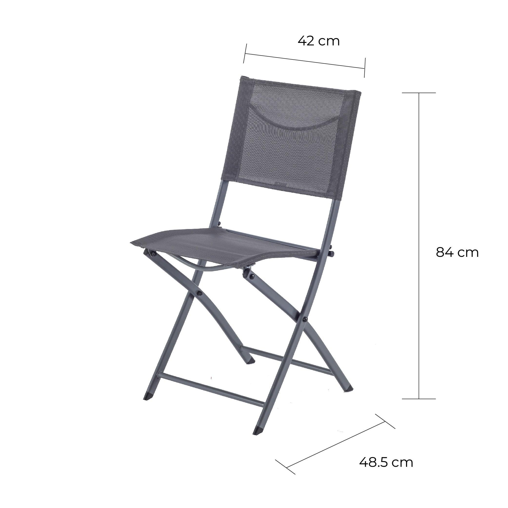 Naterial Silla Plegable de Acero Apta para Exterior, Modelo Emys - LuzDeco