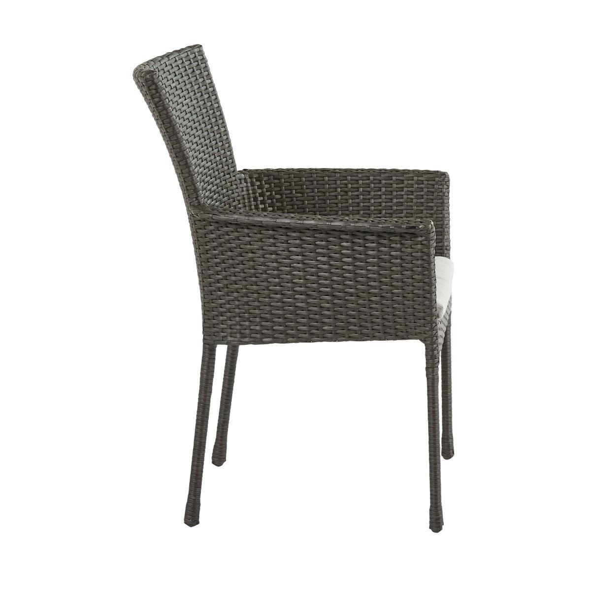 Naterial Silla Tipo Ratán con Cojín y Descansabrazos Apta para Exterior, Modelo Noa - LuzDeco