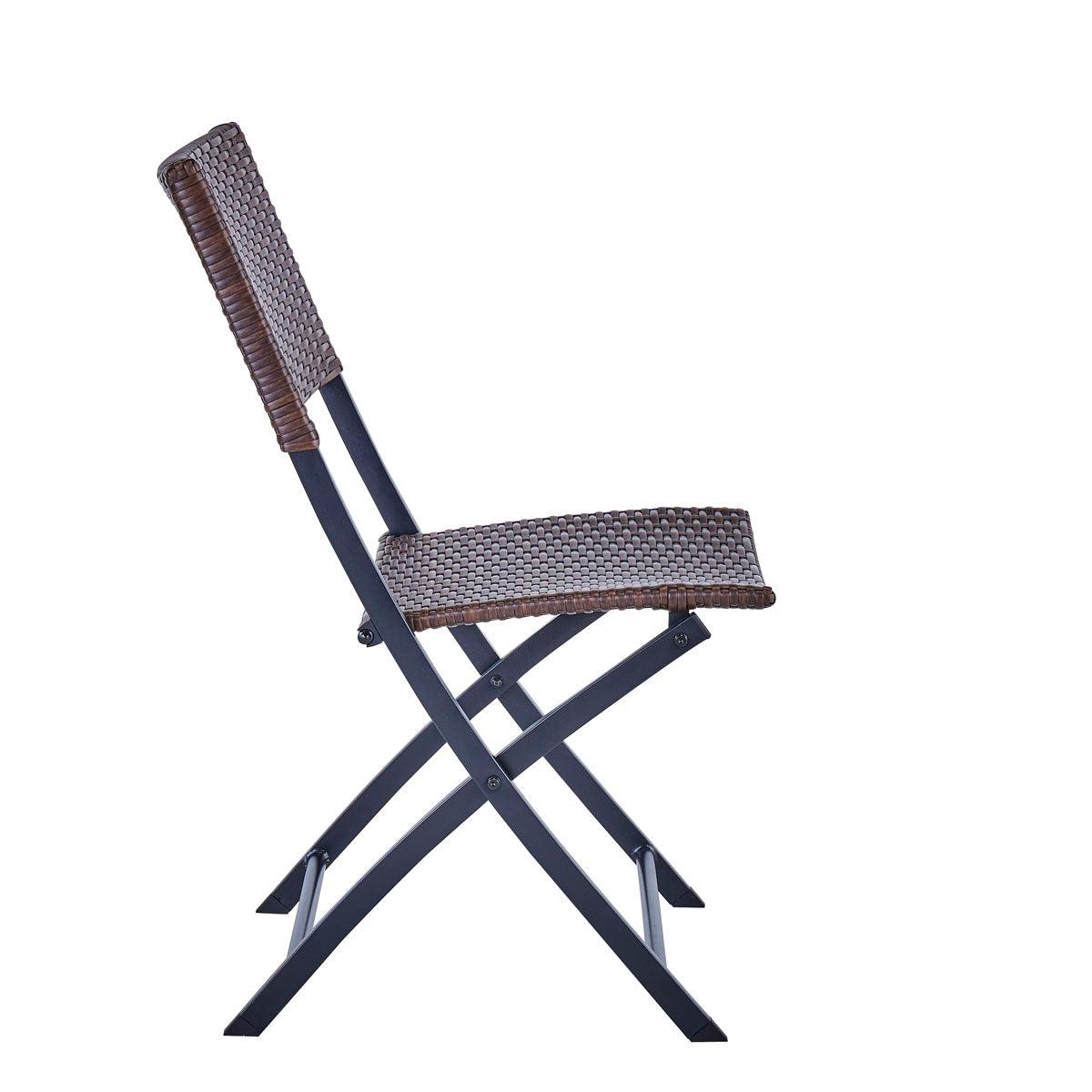 Naterial Silla Tipo Ratán con Estructura de Aluminio Plegable Apta para Exterior, Modelo Zena Bistro - LuzDeco