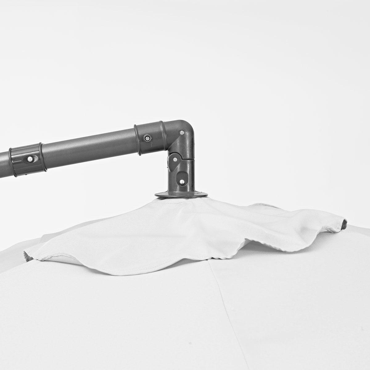 Naterial Sombrilla para Jardín Hexagonal con Brazo Lateral, Modelo Taupe - LuzDeco