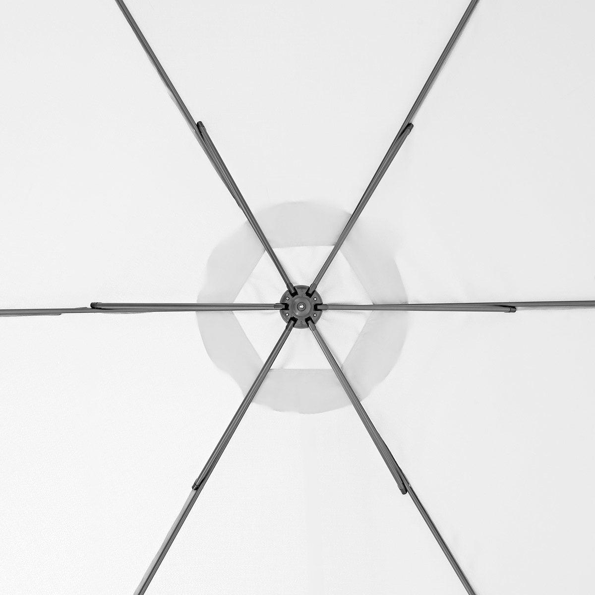 Naterial Sombrilla para Jardín Hexagonal con Brazo Lateral, Modelo Taupe - LuzDeco