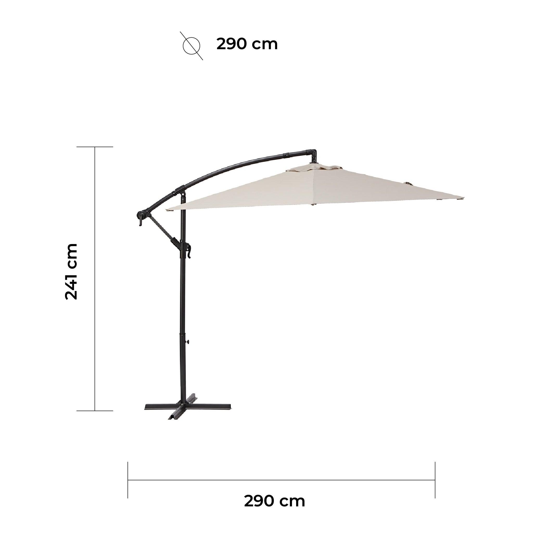 Naterial Sombrilla para Jardín Hexagonal con Brazo Lateral, Modelo Taupe - LuzDeco
