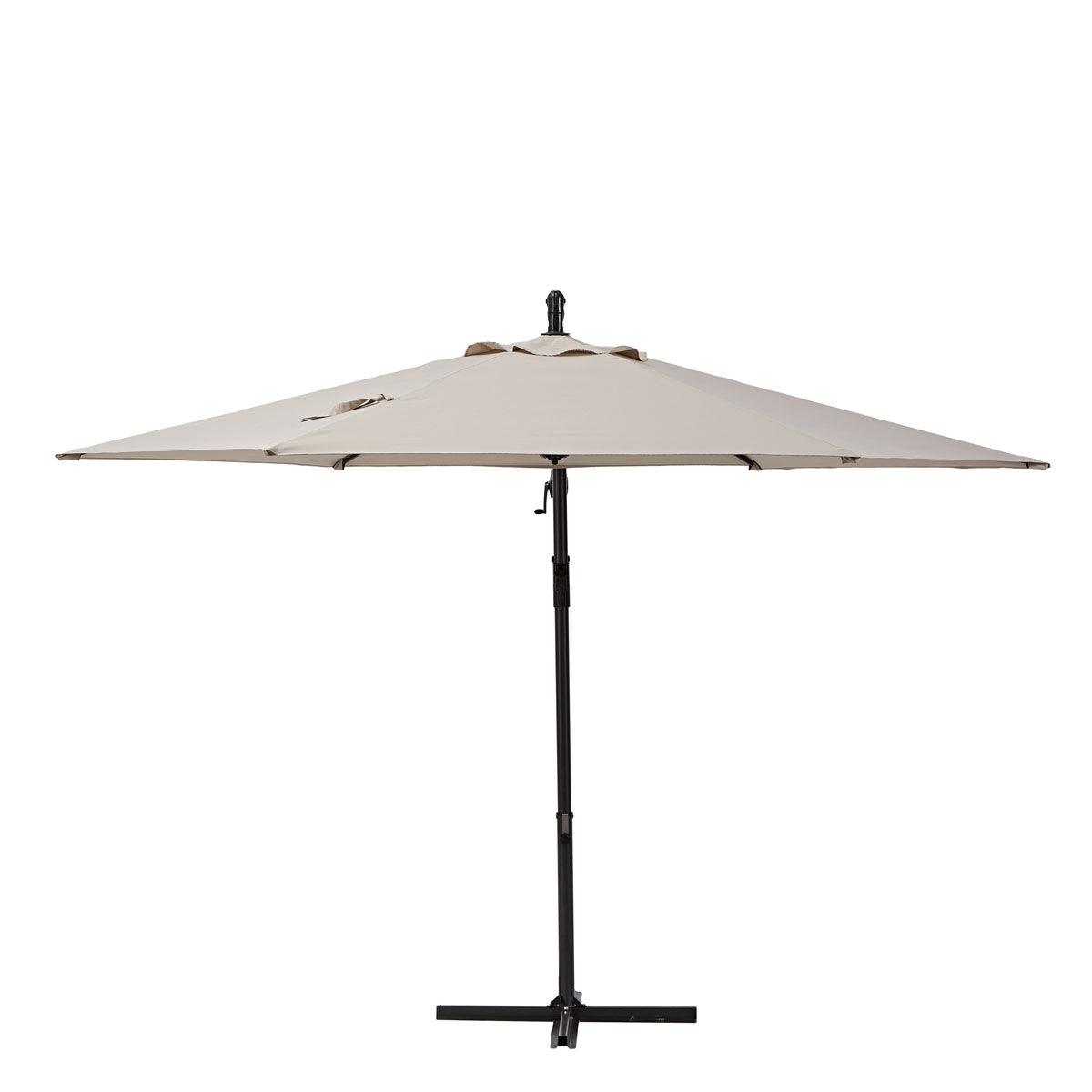 Naterial Sombrilla para Jardín Hexagonal con Brazo Lateral, Modelo Taupe - LuzDeco