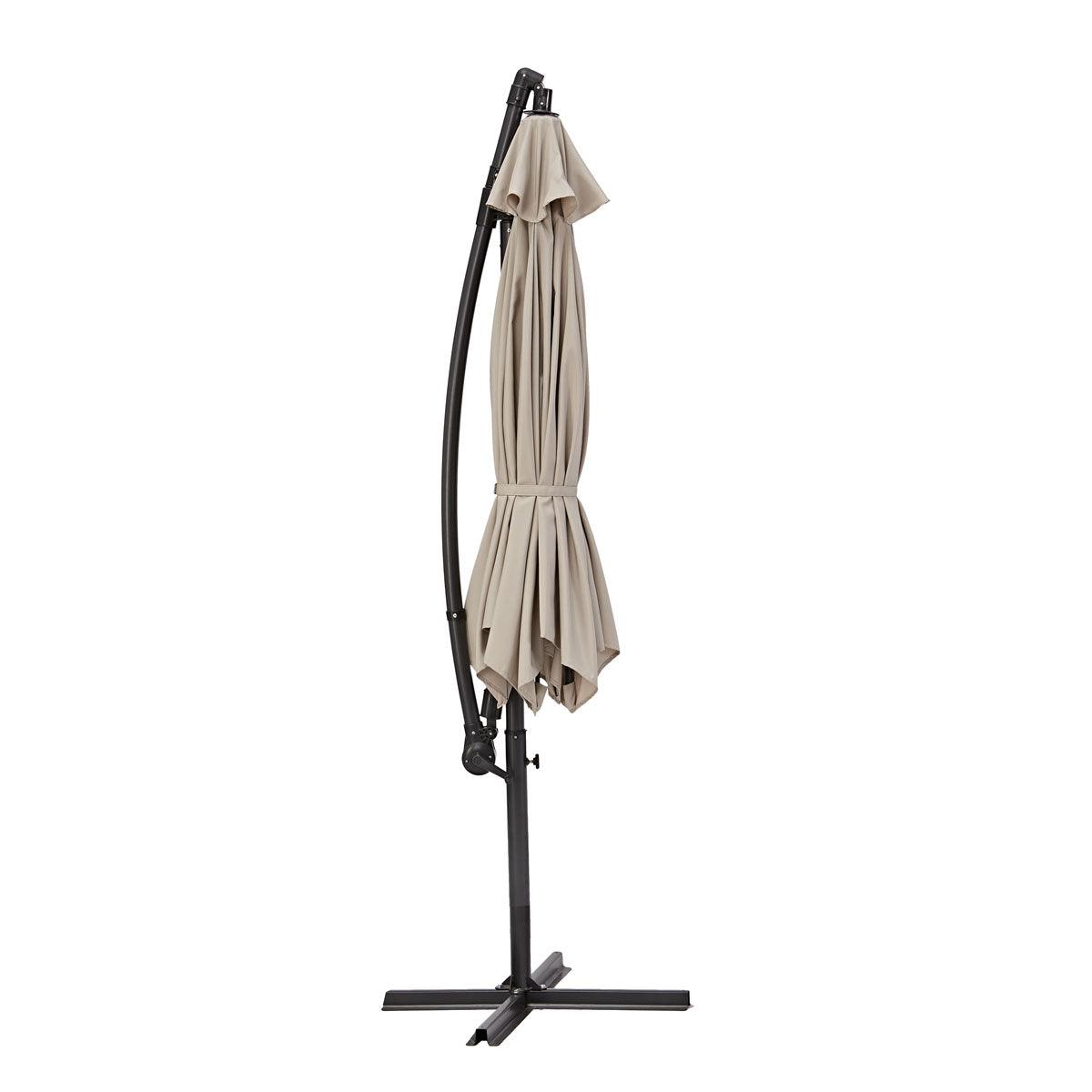 Naterial Sombrilla para Jardín Hexagonal con Brazo Lateral, Modelo Taupe - LuzDeco