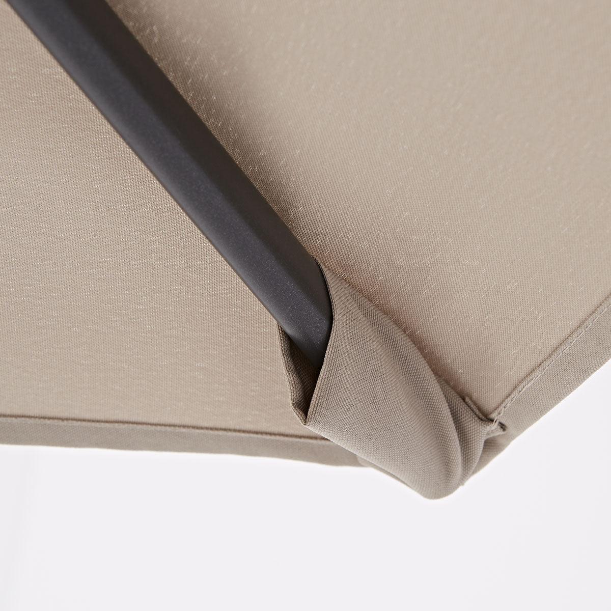 Naterial Sombrilla para Jardín Hexagonal con Brazo Lateral, Modelo Taupe - LuzDeco