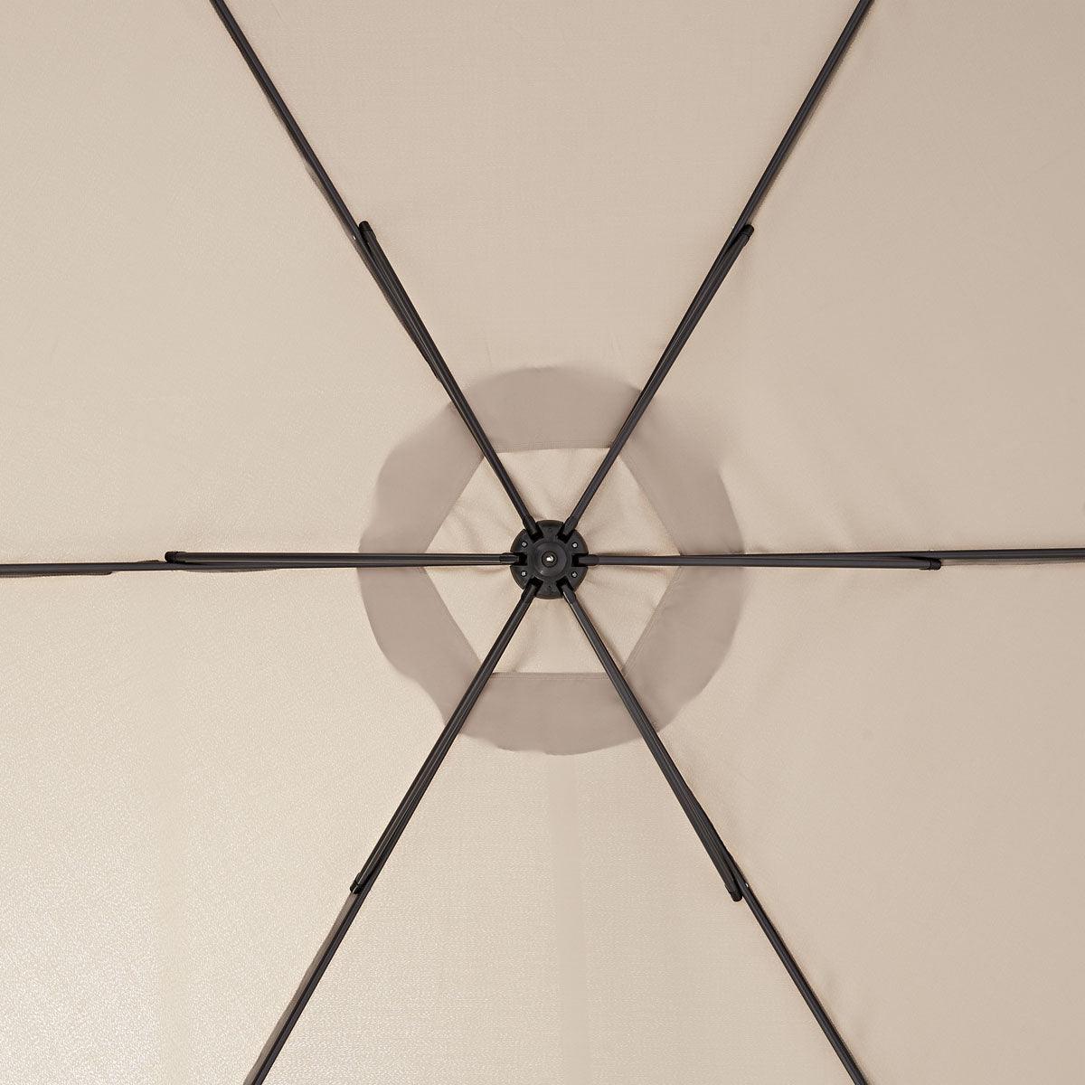 Naterial Sombrilla para Jardín Hexagonal con Brazo Lateral, Modelo Taupe - LuzDeco