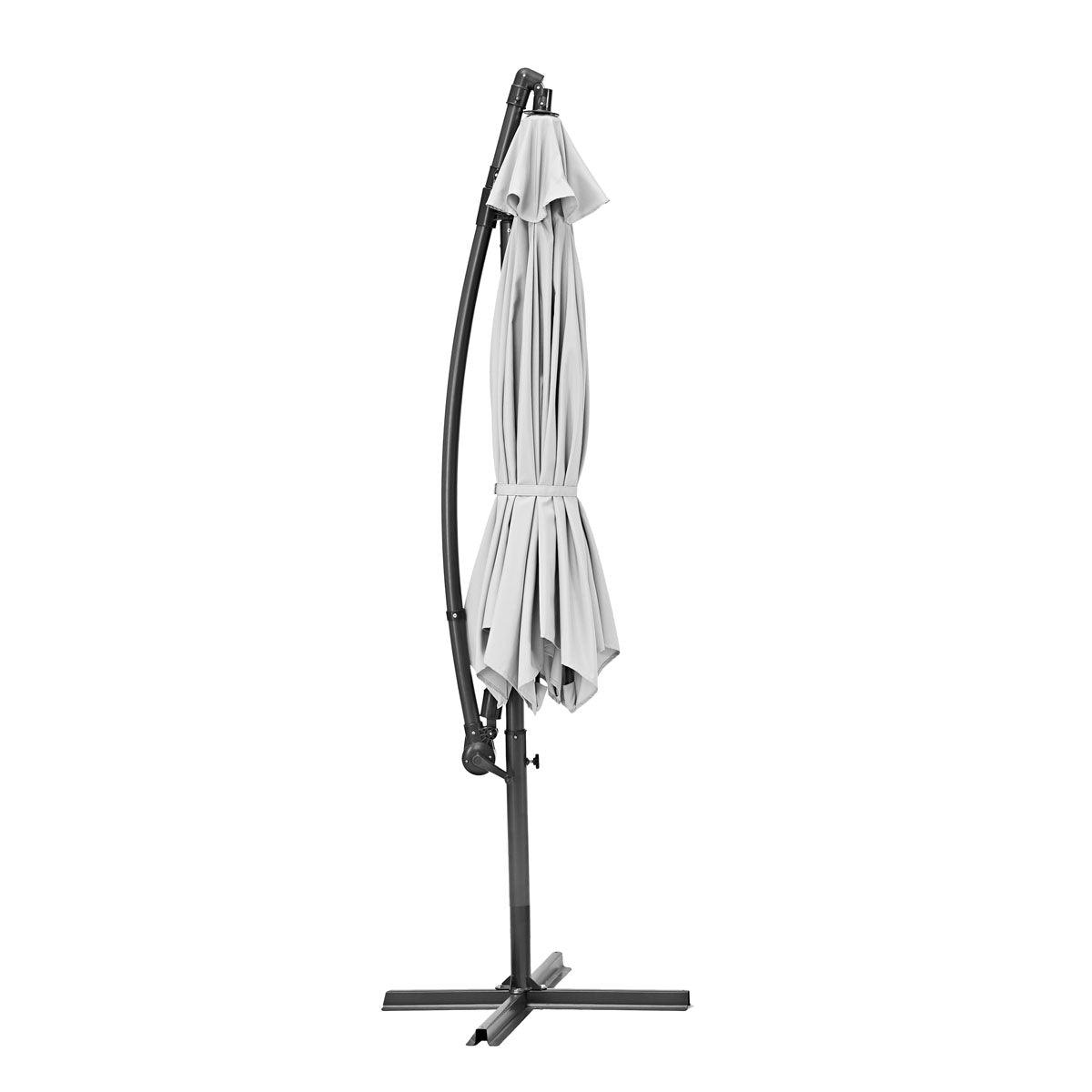 Naterial Sombrilla para Jardín Hexagonal con Brazo Lateral, Modelo Taupe - LuzDeco