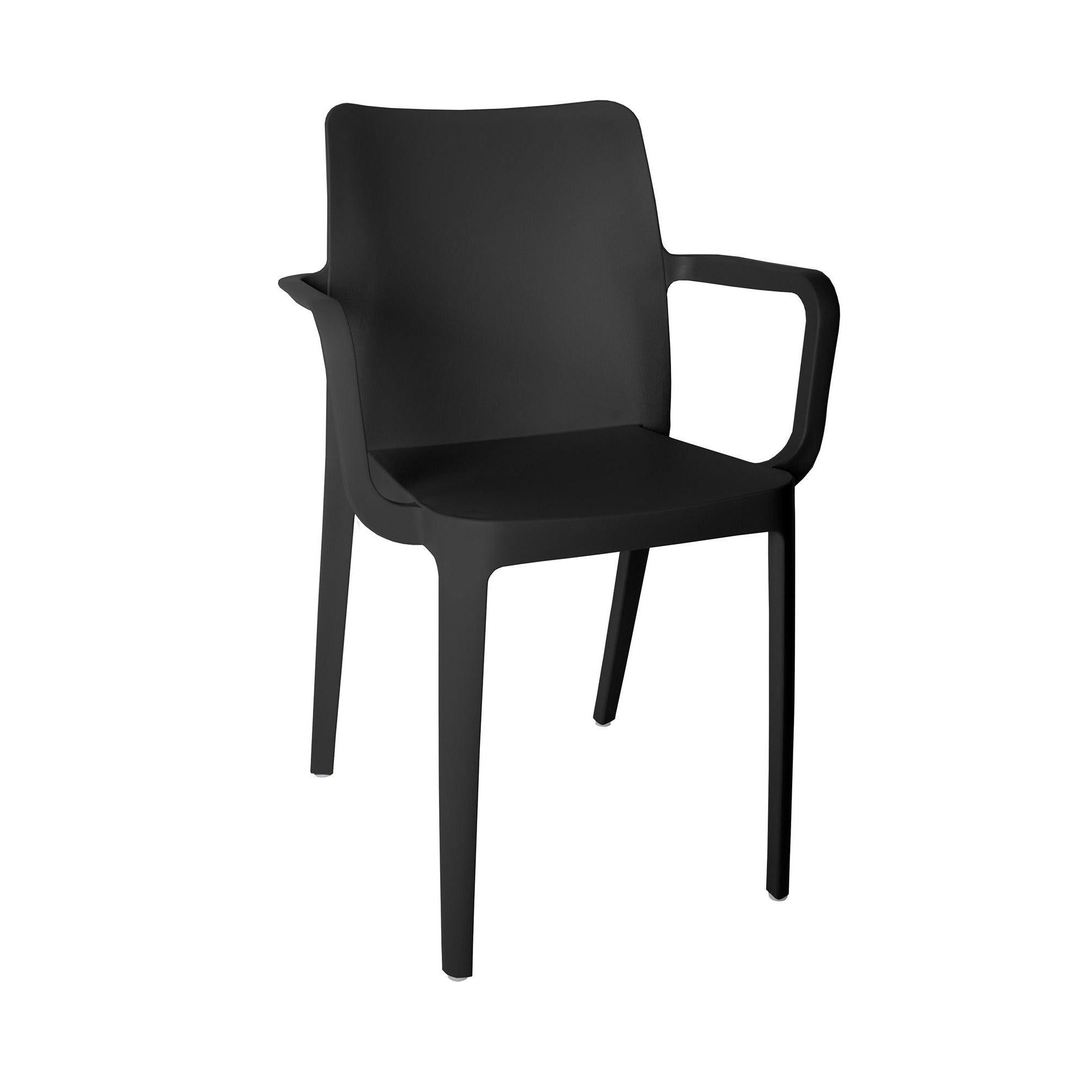 Offiho Silla de Comedor Durable con Descansabrazos Para Exterior e Interior con Protección UV, Modelo Solei OHV60 - LuzDeco
