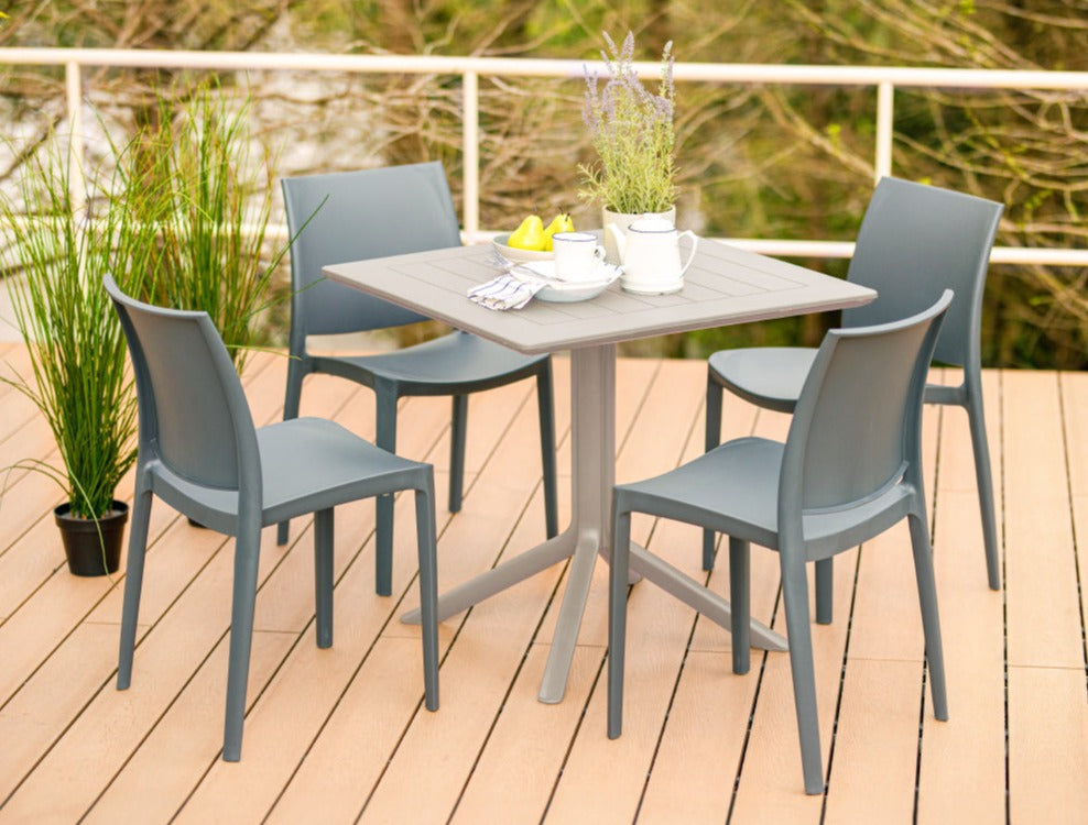 Lagoon Mesa de Comedor Cuadrada de Polipropileno con Protección UV, Resistente a Exteriores, Modelo Venice 7155