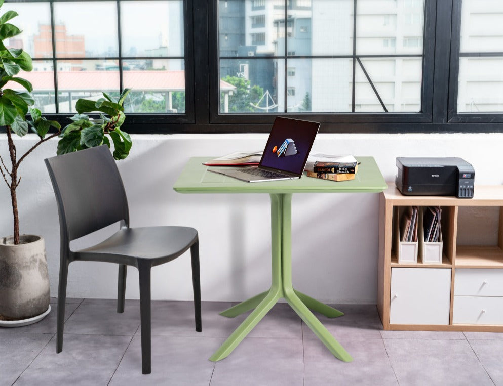 Lagoon Mesa de Comedor Cuadrada de Polipropileno con Protección UV, Resistente a Exteriores, Modelo Venice 7155