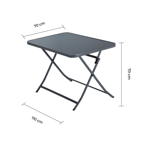 Naterial Mesa de Jardín Plegable de Acero Apta para Exterior, Modelo Emys