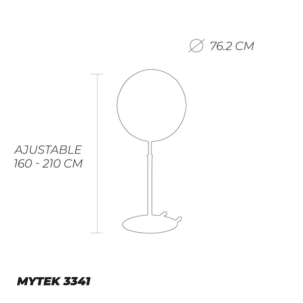 Mytek Ventilador de Pedestal Industrial de 30", Oscilación de 90°, Modelo 3341