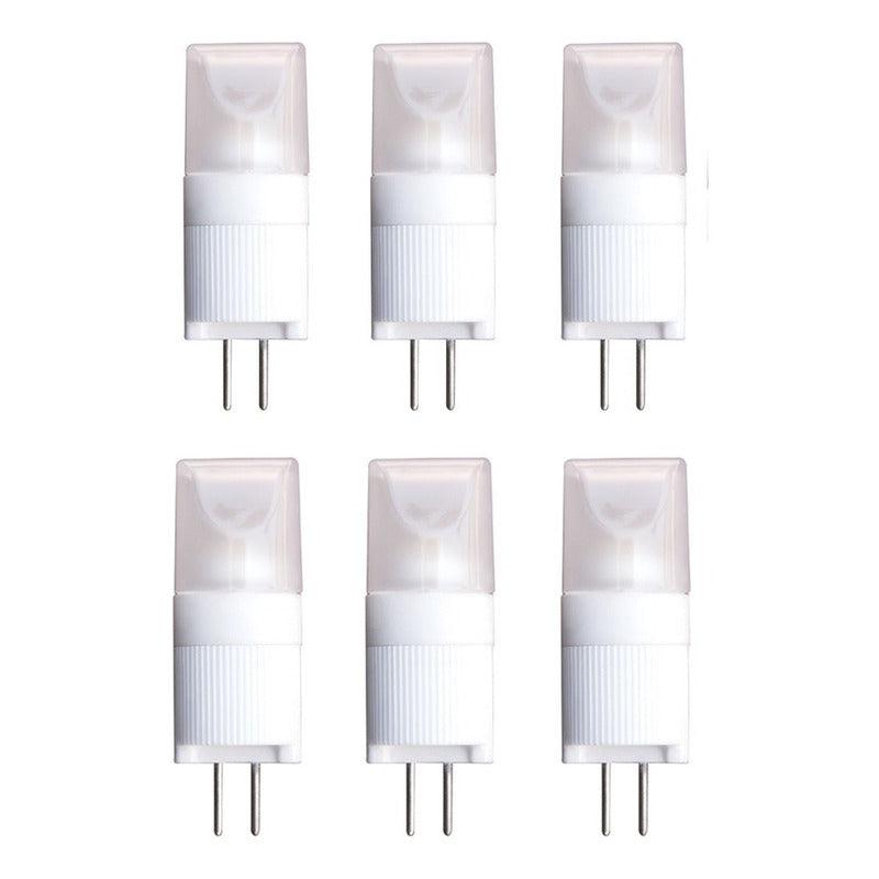 6 Focos LED | LED-G4 | 2W | G4 | Luz Cálida 3000K / Luz Fría 6500K | Tipo Pellizco - LuzDeco