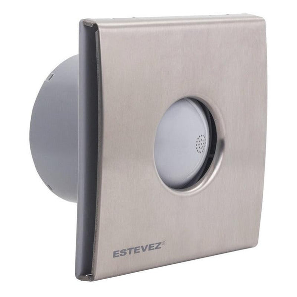 Extractor de Baño 6" Estevez 1306-INOX(eco): Acero Inoxidable, Bajo Ruido, Ideal Cocinas y Baños Grandes- LuzDeco