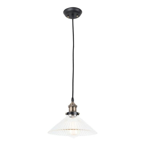 Lámpara Colgante Estevez EDE-0185-NEG: Altura Regulable, E26, Diseño Industrial, Negro - LuzDeco