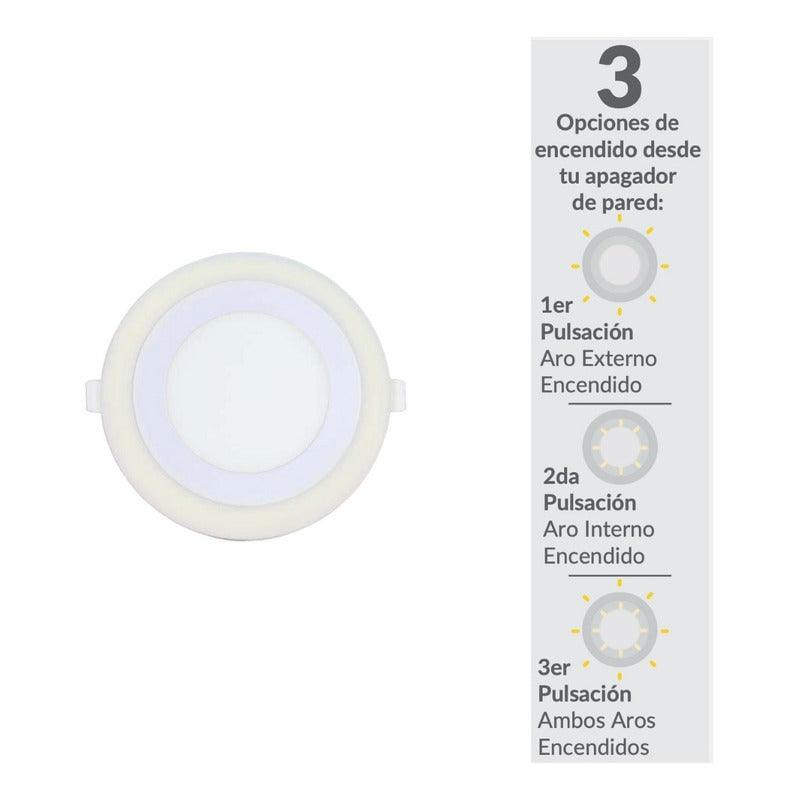Lámpara LED Empotrable con Doble Aro de Luz Estevez 39713-0 - 9W - Diseño Moderno- LuzDeco