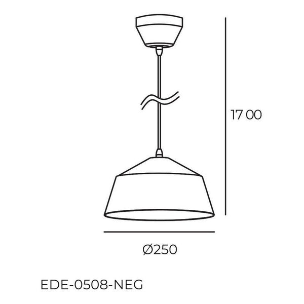 Lámpara de Techo Industrial Estevez EDE-0508-NEG - Acero Negro - E26 - Estilo Vintage- LuzDeco