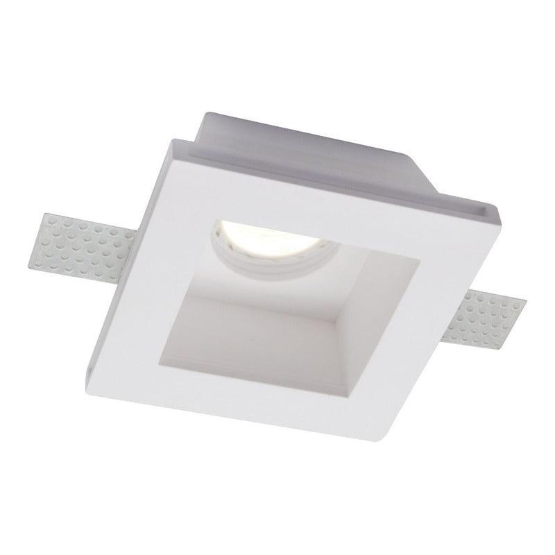 Foco LED Empotrable Cuadrado de Yeso Estevez 19104 - MR16 GU5.3 - 35W máx - Luz Blanca- LuzDeco