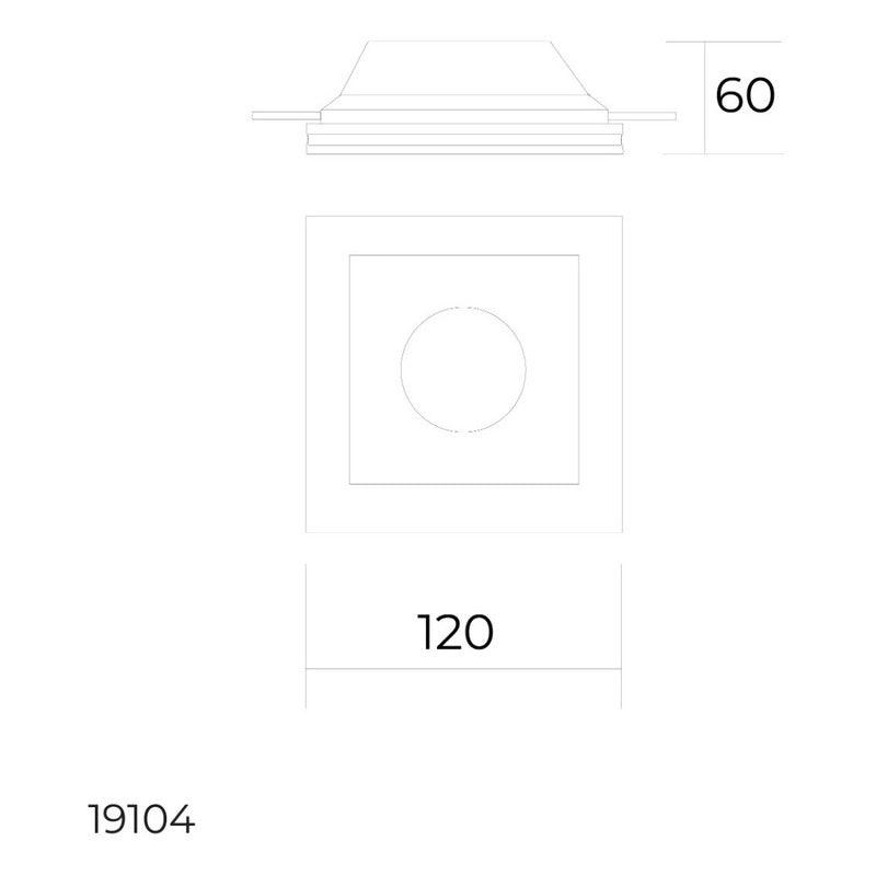 Foco LED Empotrable Cuadrado de Yeso Estevez 19104 - MR16 GU5.3 - 35W máx - Luz Blanca- LuzDeco