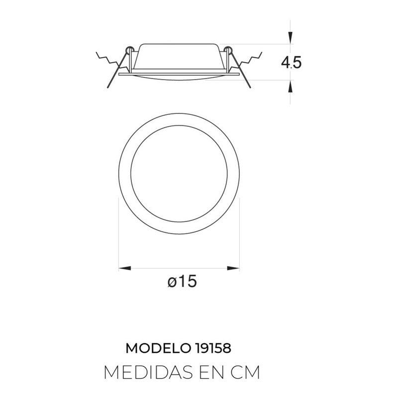 Lámpara LED Empotrable Estevez 19158-0-CW 12W | Luz Cálida/Fría | 90°- LuzDeco