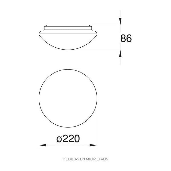 Estevez 19433: Lámpara LED Sobreponer 8W - Luz Cálida 3000K- LuzDeco