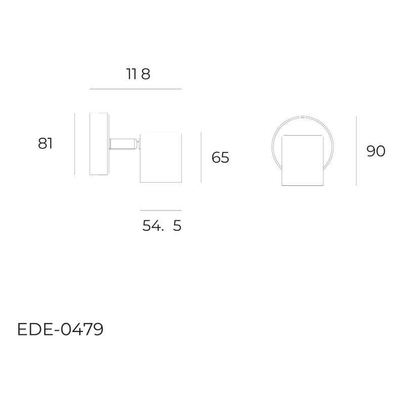 Foco LED Orientable en Riel Estevez EDE-0479-NEG - Base GU10 - Negro - Diseño Moderno - LuzDeco