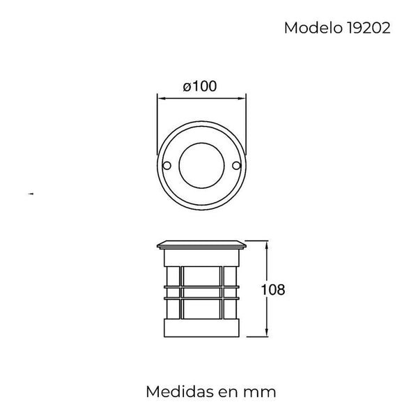 Foco LED Empotrable Exterior Estevez 19202: 1W, Luz Cálida 3000K, IP67, Acero Inoxidable, Ideal Jardines- LuzDeco