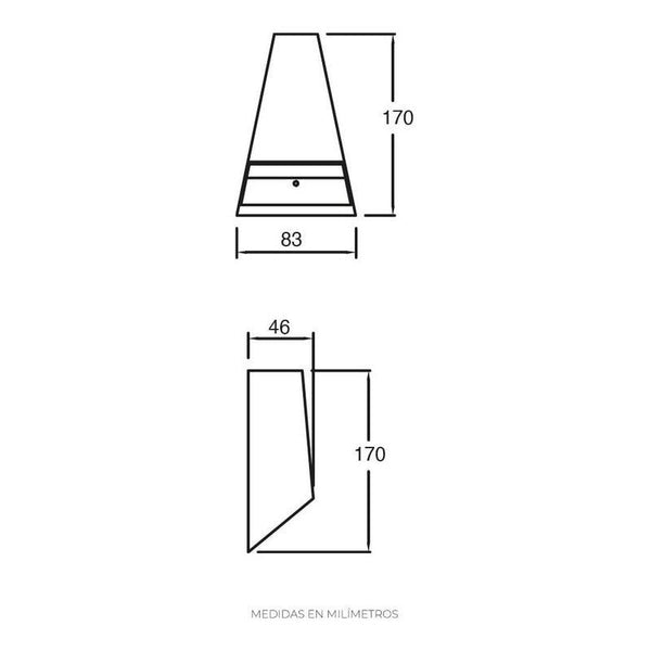 Luminaria LED Exterior Estevez ETX-0396-NEG: 4.1W, Luz Cálida 3000K, IP54, Sobreponer Pared, Color Negro - LuzDeco