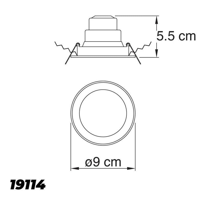 Lámpara Led | 19114 | 3W | Empotrar Techo | Luz Cálida 3000K / Luz Fría 6000K - LuzDeco