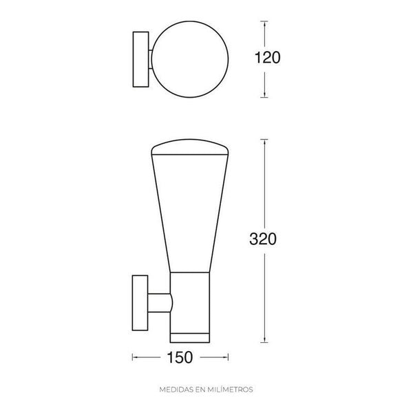 Luminaria LED Exterior Estevez 19220: 9W, Luz Cálida 3000K, IP54, Sobreponer Pared- LuzDeco