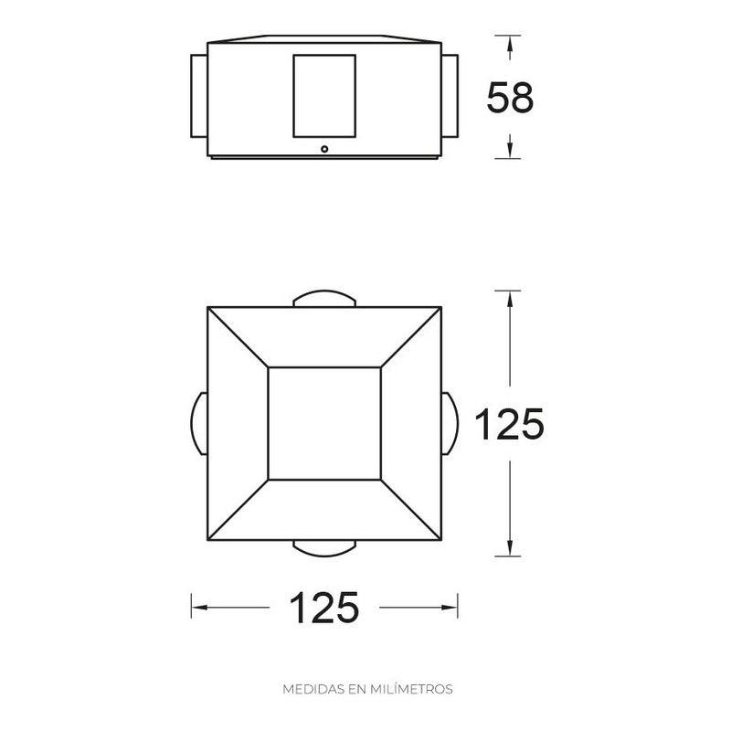 Luminaria LED Exterior Estevez 19222: 4W, Luz Cálida 3000K, IP54, Sobreponer Pared - LuzDeco