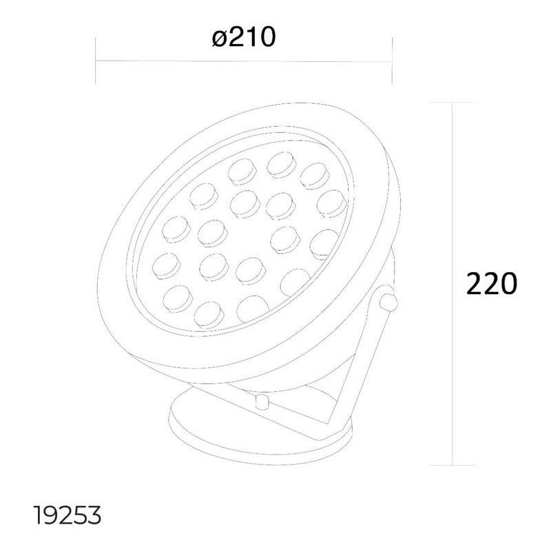 Lámpara Exterior LED RGB Estevez 8W | Modelo 19253-RGB | Proyector | Cambio de Color Automático - LuzDeco