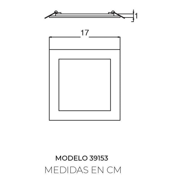 Lámpara LED Panel Cuadrado Estevez 12W - Luz Cálida/Fría Ajustable, Empotrable Techo, Modelo 39153-0-WW - LuzDeco