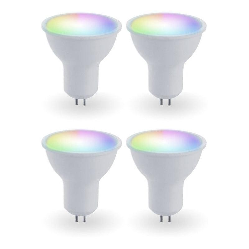 Focos LED Inteligentes GU5.3 MR16 Estevez ES-E81164-05-RGB*4 - RGB, Alexa, Google Home - Pack de 4 - LuzDeco