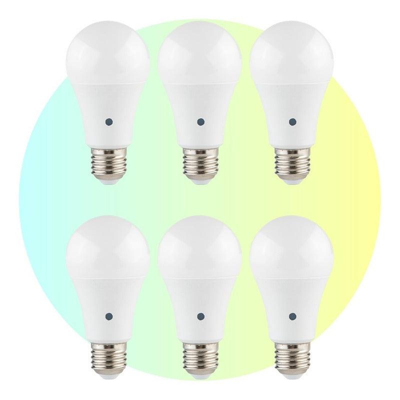 Pack de 6 Focos LED Solares Inteligentes E26 Estevez E81193-09-LUX-CW*6 con Sensor de Luz - LuzDeco