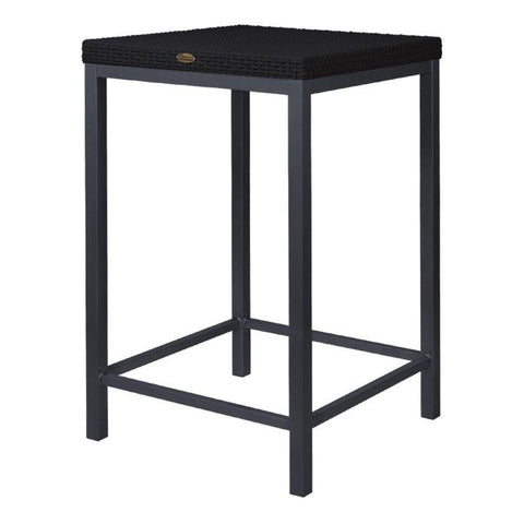 Lagoon Mesa Alta de Bar Tipo Rattan, Polipropileno con Patas de Acero, Protección UV, Apta para Exterior, Modelo Russ 7022BT