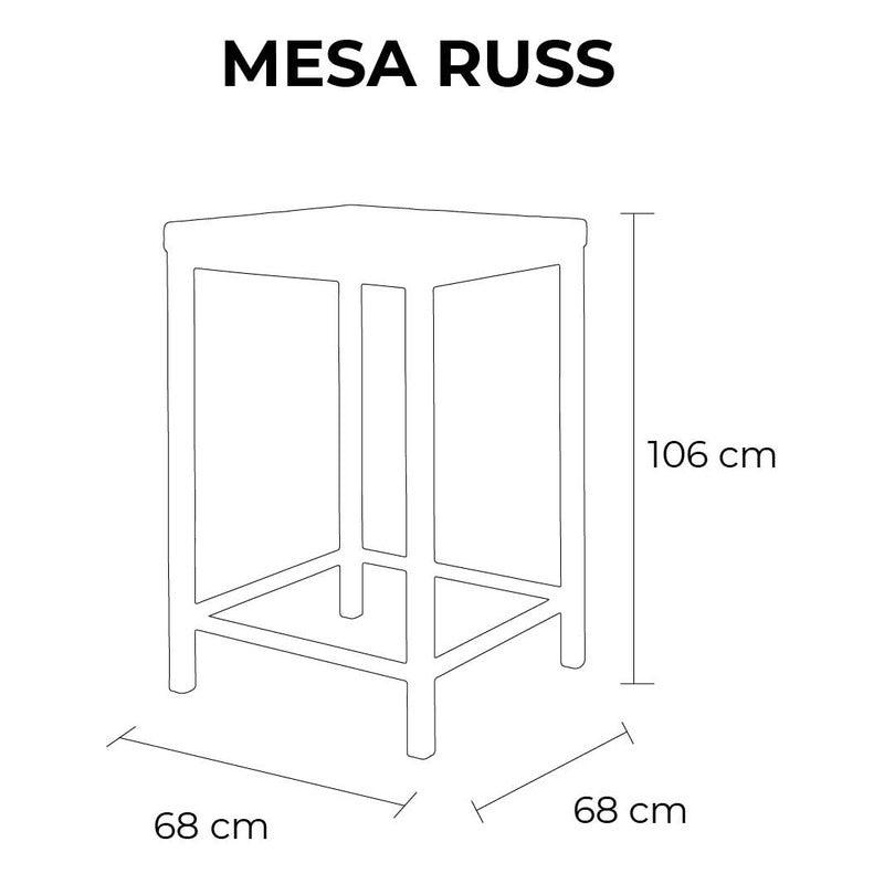 Lagoon, Russ 7022BT, Mesa de bar, Mesa de bar para exterior, Mesa de bar para interior, Muebles de rattan, Rattan sintético, Mobiliario de terraza, Diseño en rattan, Resistente a la intemperie, Muebles resistentes UV, Muebles de mimbre sintético.